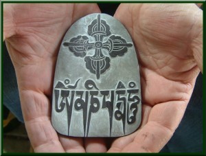 Mani Stone with Dorje and Mantra